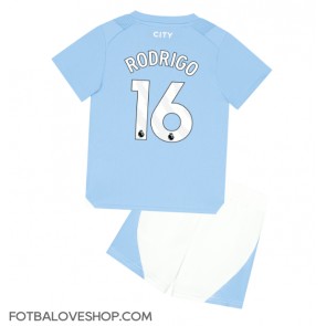 Manchester City Rodri Hernandez #16 Dětské Domácí Dres 2023-24 Krátký Rukáv (+ trenýrky)