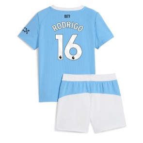 Manchester City Rodri Hernandez #16 Dětské Domácí Dres 2025-26 Krátký Rukáv (+ trenýrky)