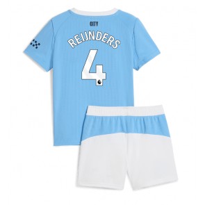 Manchester City Tijjani Reijnders #4 Dětské Domácí Dres 2025-26 Krátký Rukáv (+ trenýrky)