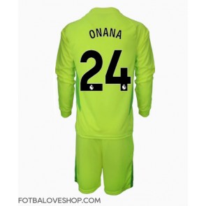 Manchester United Andre Onana #24 Brankářské Dětské Venkovní Dres 2024-25 Dlouhý Rukáv (+ trenýrky)
