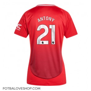 Manchester United Antony #21 Dámské Domácí Dres 2024-25 Krátký Rukáv