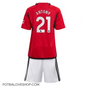 Manchester United Antony #21 Dětské Domácí Dres 2023-24 Krátký Rukáv (+ trenýrky)