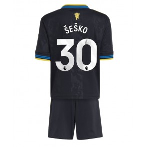 Manchester United Benjamin Sesko #30 Dětské Alternativní Dres 2025-26 Krátký Rukáv (+ trenýrky)