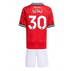 Manchester United Benjamin Sesko #30 Dětské Domácí Dres 2025-26 Krátký Rukáv (+ trenýrky)