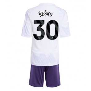 Manchester United Benjamin Sesko #30 Dětské Venkovní Dres 2025-26 Krátký Rukáv (+ trenýrky)