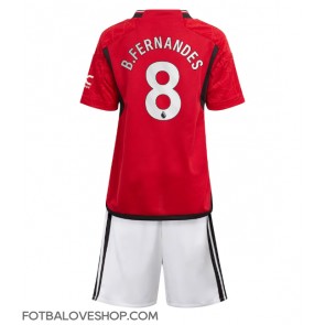 Manchester United Bruno Fernandes #8 Dětské Domácí Dres 2023-24 Krátký Rukáv (+ trenýrky)