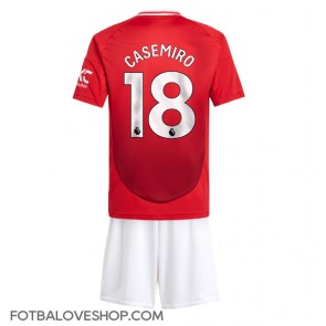 Manchester United Casemiro #18 Dětské Domácí Dres 2024-25 Krátký Rukáv (+ trenýrky)