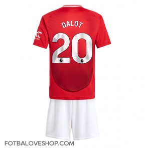 Manchester United Diogo Dalot #20 Dětské Domácí Dres 2024-25 Krátký Rukáv (+ trenýrky)