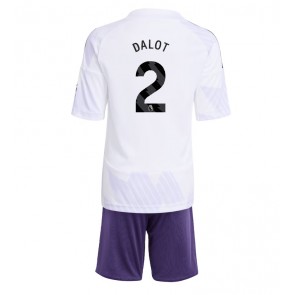 Manchester United Diogo Dalot #2 Dětské Venkovní Dres 2025-26 Krátký Rukáv (+ trenýrky)