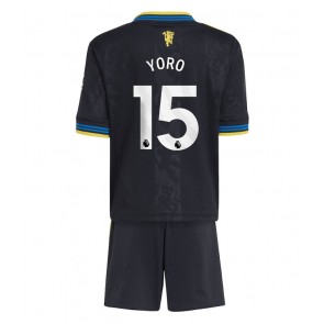 Manchester United Leny Yoro #15 Dětské Alternativní Dres 2025-26 Krátký Rukáv (+ trenýrky)