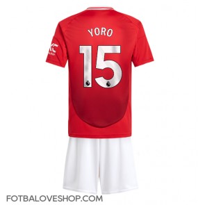 Manchester United Leny Yoro #15 Dětské Domácí Dres 2024-25 Krátký Rukáv (+ trenýrky)