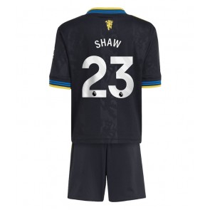Manchester United Luke Shaw #23 Dětské Alternativní Dres 2025-26 Krátký Rukáv (+ trenýrky)