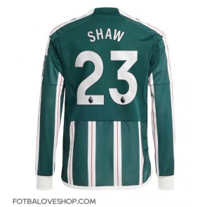 Manchester United Luke Shaw #23 Venkovní Dres 2023-24 Dlouhý Rukáv