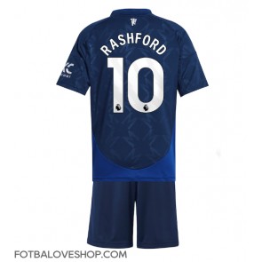 Manchester United Marcus Rashford #10 Dětské Venkovní Dres 2024-25 Krátký Rukáv (+ trenýrky)
