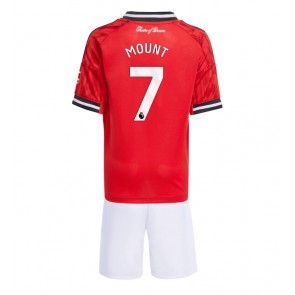 Manchester United Mason Mount #7 Dětské Domácí Dres 2025-26 Krátký Rukáv (+ trenýrky)