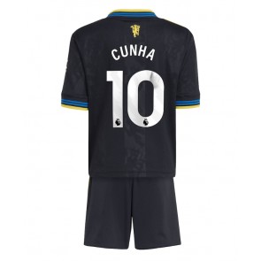 Manchester United Matheus Cunha #10 Dětské Alternativní Dres 2025-26 Krátký Rukáv (+ trenýrky)