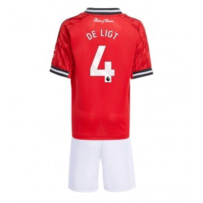Manchester United Matthijs de Ligt #4 Dětské Domácí Dres 2025-26 Krátký Rukáv (+ trenýrky)