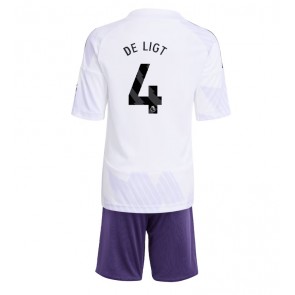 Manchester United Matthijs de Ligt #4 Dětské Venkovní Dres 2025-26 Krátký Rukáv (+ trenýrky)