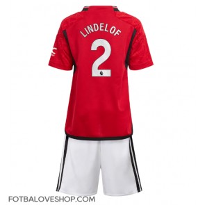 Manchester United Victor Lindelof #2 Dětské Domácí Dres 2023-24 Krátký Rukáv (+ trenýrky)