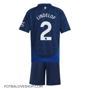 Manchester United Victor Lindelof #2 Dětské Venkovní Dres 2024-25 Krátký Rukáv (+ trenýrky)