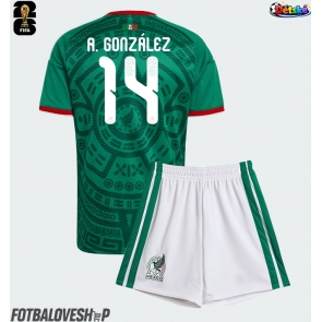 Mexiko Armando Gonzalez #14 Dětské Domácí Dres MS 2026 Krátký Rukáv (+ trenýrky)
