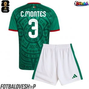 Mexiko Cesar Montes #3 Dětské Domácí Dres MS 2026 Krátký Rukáv (+ trenýrky)