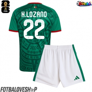 Mexiko Hirving Lozano #22 Dětské Domácí Dres MS 2026 Krátký Rukáv (+ trenýrky)