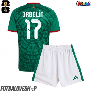 Mexiko Orbelin Pineda #17 Dětské Domácí Dres MS 2026 Krátký Rukáv (+ trenýrky)