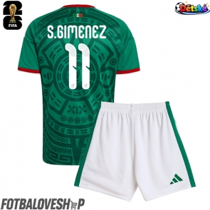 Mexiko Santiago Gimenez #11 Dětské Domácí Dres MS 2026 Krátký Rukáv (+ trenýrky)
