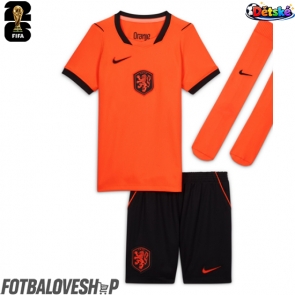 Nizozemsko Dětské Domácí Dres MS 2026 Krátký Rukáv (+ trenýrky)