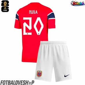 Norsko Antonio Nusa #20 Dětské Domácí Dres MS 2026 Krátký Rukáv (+ trenýrky)