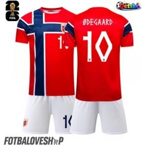 Norsko Martin Odegaard #10 Dětské Domácí Dres MS 2026 Krátký Rukáv (+ trenýrky)
