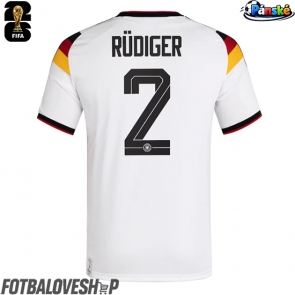 Německo Antonio Rudiger #2 Domácí Dres MS 2026 Krátký Rukáv