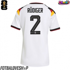 Německo Antonio Rudiger #2 Dámské Domácí Dres MS 2026 Krátký Rukáv
