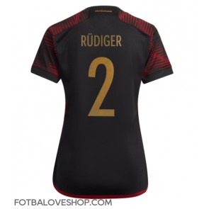 Německo Antonio Rudiger #2 Dámské Venkovní Dres MS 2022 Krátký Rukáv