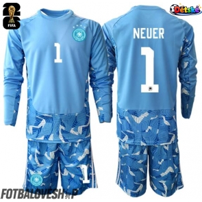Německo Manuel Neuer #1 Brankářské Dětské Venkovní Dres MS 2026 Dlouhý Rukáv (+ trenýrky)