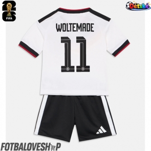 Německo Nick Woltemade #11 Dětské Domácí Dres MS 2026 Krátký Rukáv (+ trenýrky)