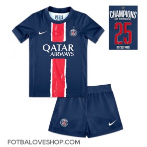 Paris Saint-Germain Dětské Domácí Dres 2024-25 UCL Champions Krátký Rukáv (+ trenýrky)