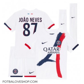 Paris Saint-Germain Joao Neves #87 Dětské Venkovní Dres 2024-25 Krátký Rukáv (+ trenýrky)
