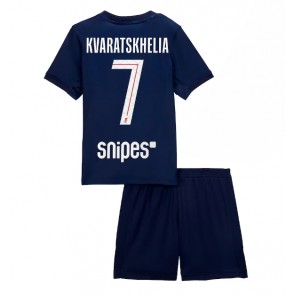 Paris Saint-Germain Khvicha Kvaratskhelia #7 Dětské Domácí Dres 2025-26 Krátký Rukáv (+ trenýrky)