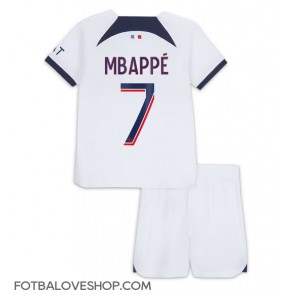 Paris Saint-Germain Kylian Mbappe #7 Dětské Venkovní Dres 2023-24 Krátký Rukáv (+ trenýrky)