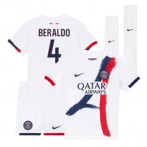 Paris Saint-Germain Lucas Beraldo #4 Dětské Venkovní Dres 2025-26 Krátký Rukáv (+ trenýrky)