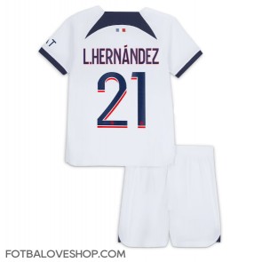 Paris Saint-Germain Lucas Hernandez #21 Dětské Venkovní Dres 2023-24 Krátký Rukáv (+ trenýrky)