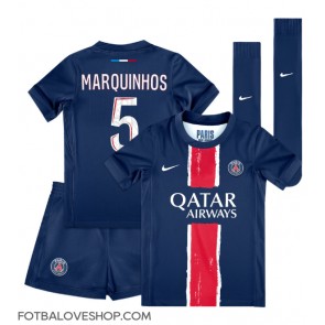 Paris Saint-Germain Marquinhos #5 Dětské Domácí Dres 2024-25 Krátký Rukáv (+ trenýrky)