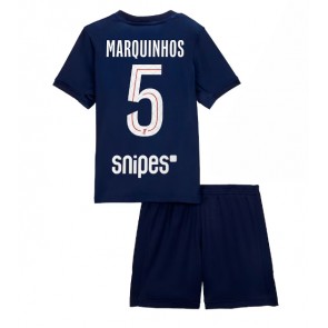 Paris Saint-Germain Marquinhos #5 Dětské Domácí Dres 2025-26 Krátký Rukáv (+ trenýrky)