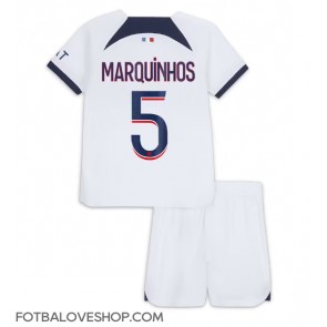 Paris Saint-Germain Marquinhos #5 Dětské Venkovní Dres 2023-24 Krátký Rukáv (+ trenýrky)