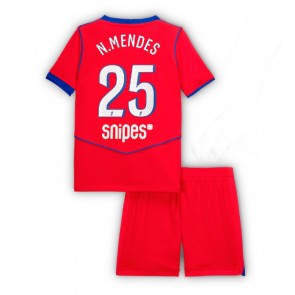 Paris Saint-Germain Nuno Mendes #25 Dětské Alternativní Dres 2025-26 Krátký Rukáv (+ trenýrky)