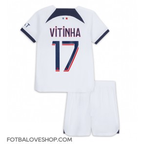 Paris Saint-Germain Vitinha Ferreira #17 Dětské Venkovní Dres 2023-24 Krátký Rukáv (+ trenýrky)