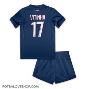 Paris Saint-Germain Vitinha #17 Dětské Domácí Dres 2024-25 Krátký Rukáv (+ trenýrky)