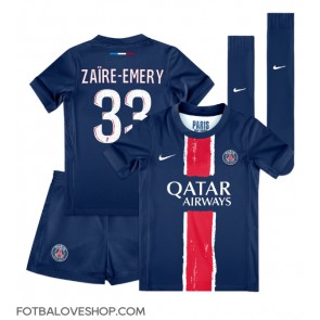Paris Saint-Germain Warren Zaire-Emery #33 Dětské Domácí Dres 2024-25 Krátký Rukáv (+ trenýrky)